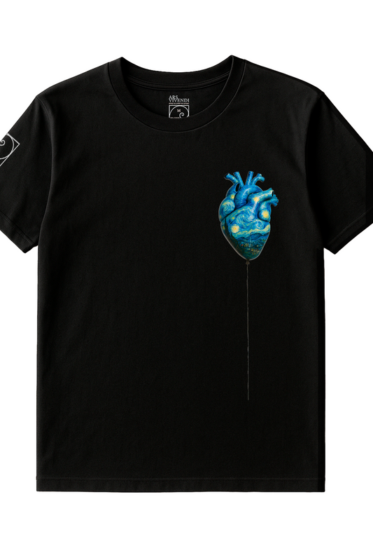 „Starry Heart“ Ballon-T-Shirt – Inspiriert von Van Gogh